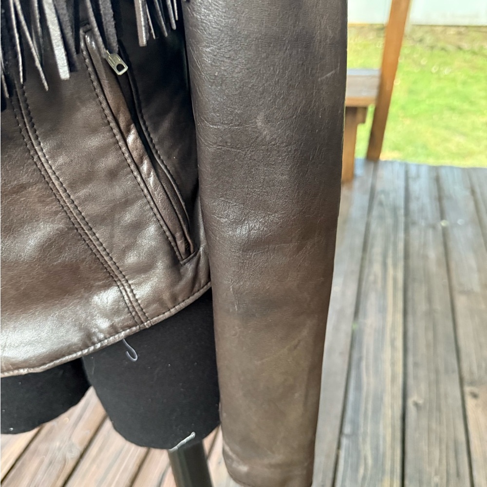 Vintage Dallas Premium Leather USA Made Fringe Western Jacket Removable Liner - Picture 5 of 15